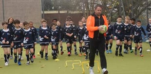 Children form an orderly line-out for Wales’ best