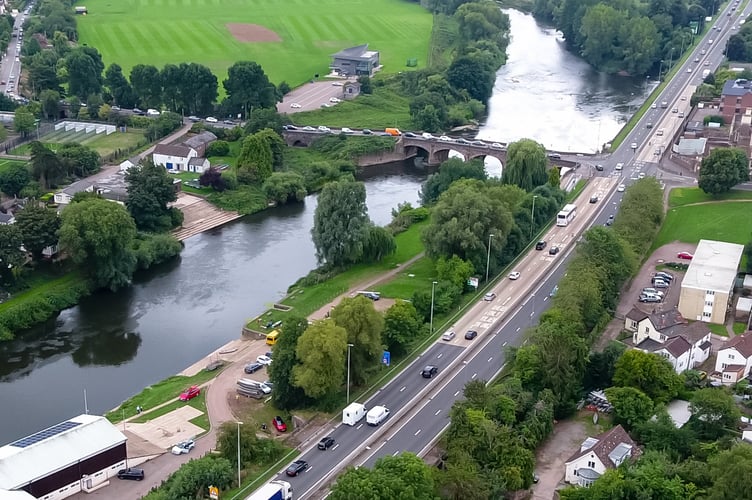 River Wye with town bridge going over it