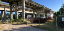 Work to strengthen the railway bridge over Wye