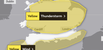 Thunderstorms to hit area as Met Office issue yellow weather warning