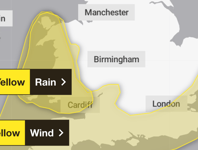 Yellow warnings of wind and rain in place for Forest and Wye Valley