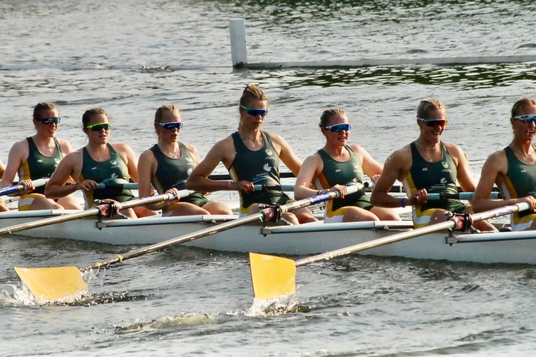 Katie Kearsey at 7 in the Nottingham University boat