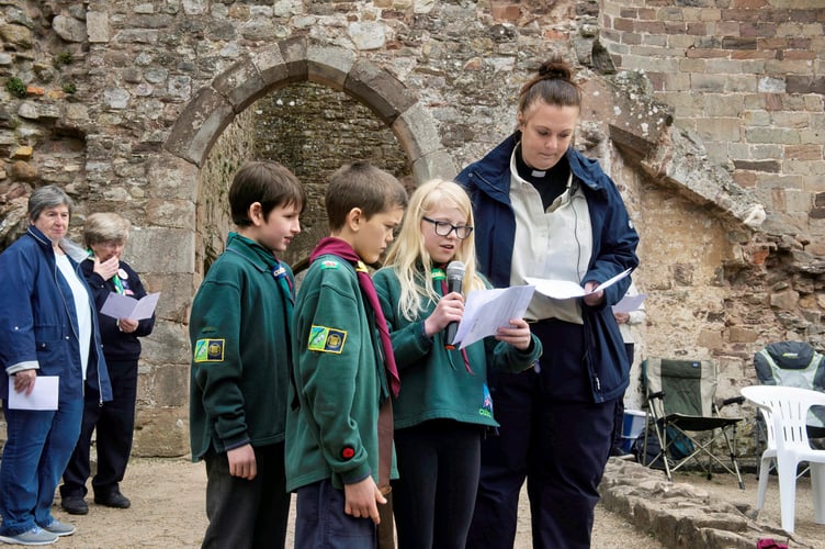 Rev Sarah Rosser with some of the Cub volunteers