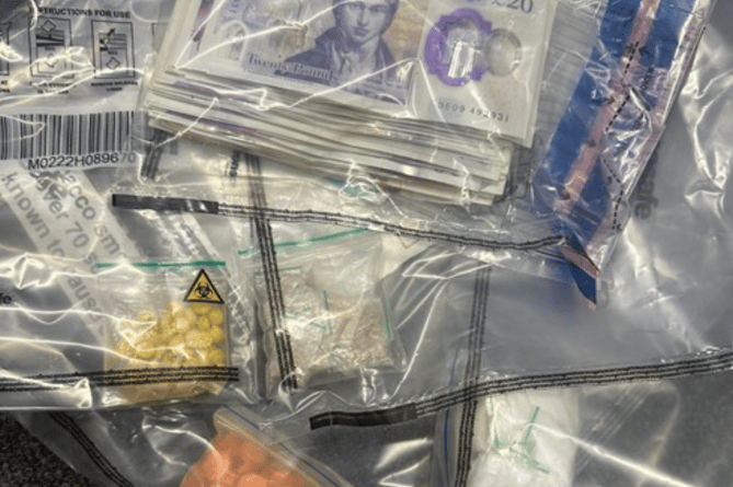 Money and drugs seized by police at a festival