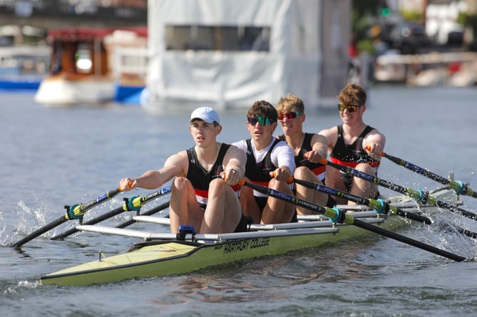 Hartpury, with George Coates at bow, gave the event winners a good race