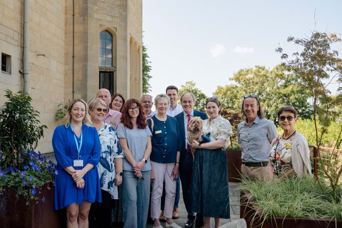 Sue Ryder Leckhampton Court Hospice staff welcomed the National Garden Scheme and garden designer Peter Dowle and team to enjoy an exclusive tour of the new feature gardens funded by the National Garden Scheme and created by Peter and team