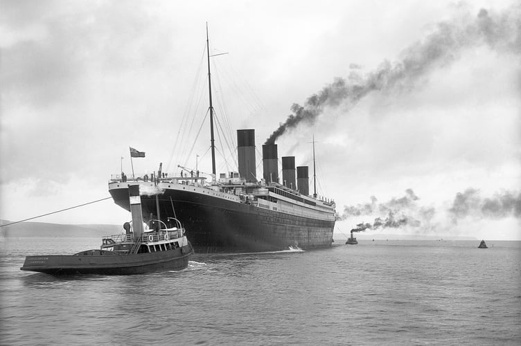 The Titanic during its sea trials near Belfast