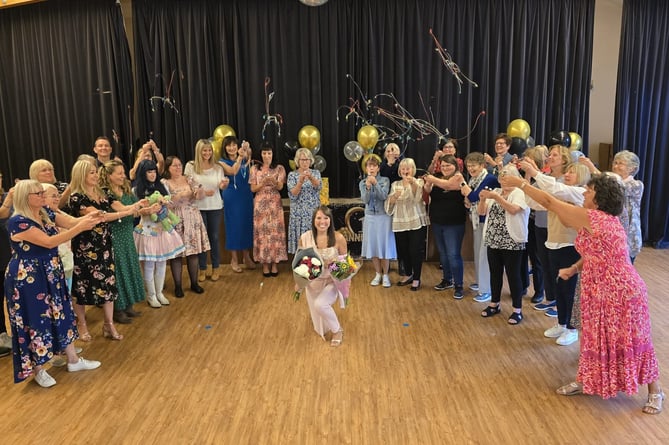 Sophie celebrates ten years with her fitness class members