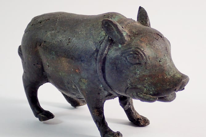 Chinese Bronze Wild Boar